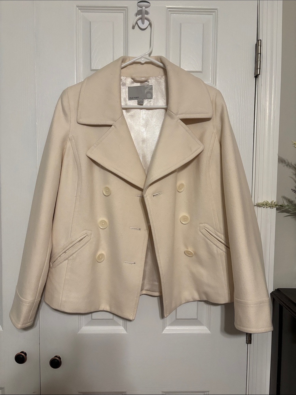 Old Navy Cream Double-Breasted Peacoat